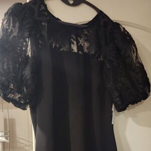 Premier Amour Black Lace Sleeve Women's Dress size 16